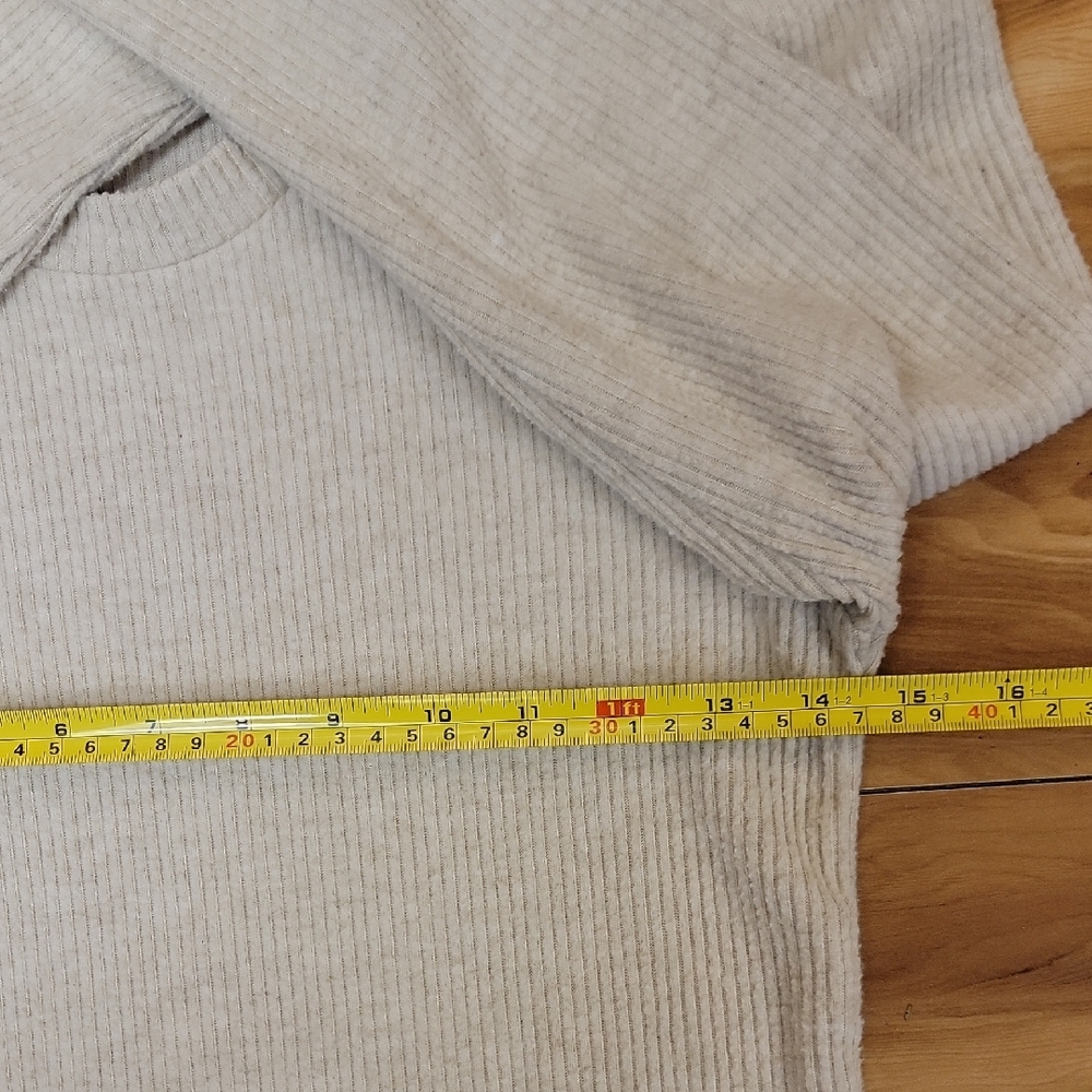 Harper Size SMALL 3/4 Sleeve Stretch Ribbed Sweater Dress In Color Baige - Picture 8 of 11